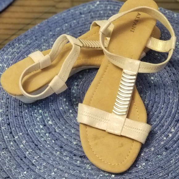 Alfani Golden Sandal By Macy's - Picture 2 of 3